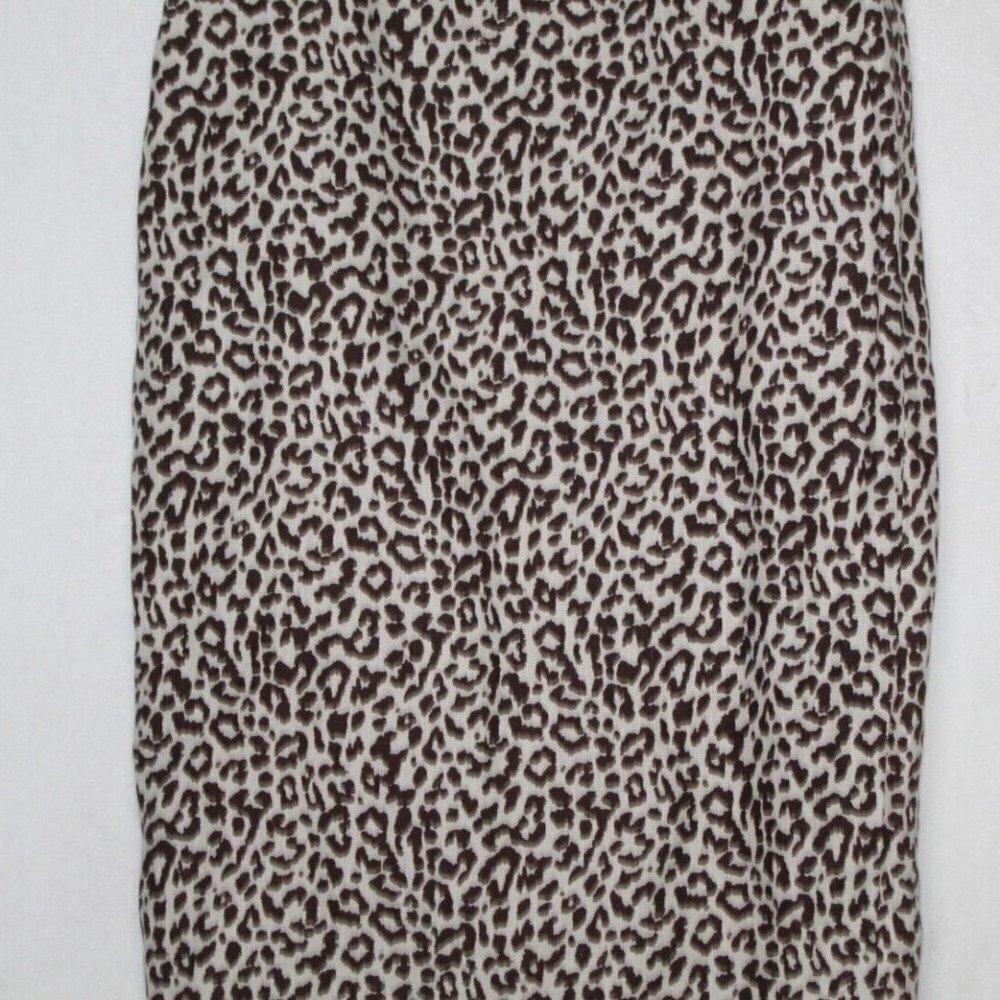 J.Crew womens pencil skirt size 6 animal print knee length linen blend career - Picture 4 of 10